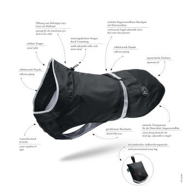 Thumbnail 2: HUNTER Hunde-Regenmantel Uppsala Rain 70, schwarz