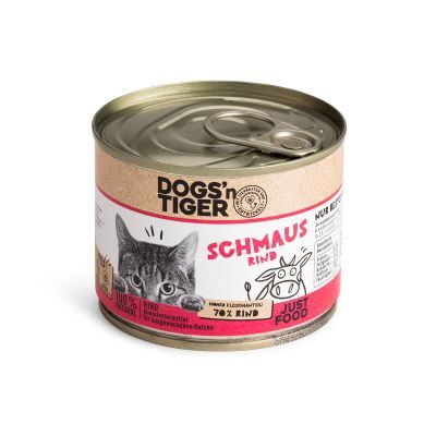 Thumbnail 4: Dogs'n Tiger Adult Premium Katzenfutter Schmaus, Nassfutter, Getreidefrei, Rind, 12x 200g