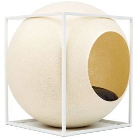 stylecats® Katzenhöhle The Cube weiß/champagner/grau, 40 x 40 x 38 cm