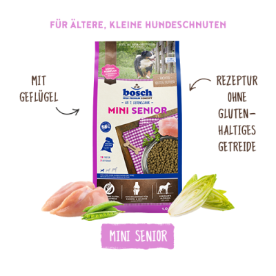 Thumbnail 5: bosch Tiernahrung HPC Mini Senior – Futter für kleine Hunde – Gelenke – 1kg