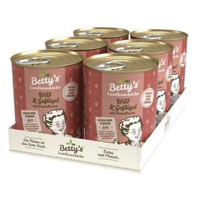 Thumbnail 2: Betty's Landhausküche Nassfutter für Hunde Wild & Geflügel 12x 400g