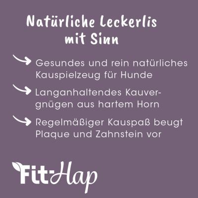 Thumbnail 4: Fit-Hap Kauhorn S – Natürliches Kauspielzeug aus Wasserbüffelhorn für Hunde