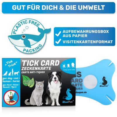 Thumbnail 2: BluePet Zeckenkarte mit Lupe: Zeckenentferner im Scheckkartenformat: Entfernung von Zecken bei Mensch & Tier I Tick Card erste Hilfe to go für Hunde, Katzen