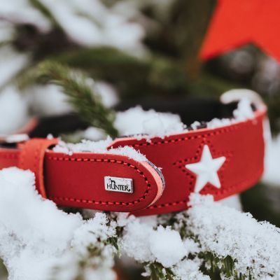 Thumbnail 7: HUNTER Halsband Magic Star M (55), rot/schwarz