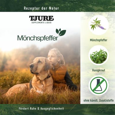 Thumbnail 12: TJURE TJURE - Mönchspfeffer Liquid - 500 ml  | Hormonbalance für glückliche Hunde |  bei Läufigkeit | Scheinträchtigkeit