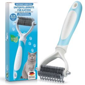 BluePet Unterfellbürste - Unterwollbürste für Katzen im Fellwechsel - Entfernen von Unterwolle, Filz & Knoten - effektiver Unterwollkamm & Katzenbürste