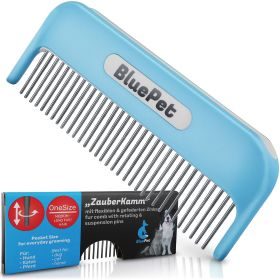 BluePet "Zauberkamm" Entfilzungskamm mit rotierenden & nachgebenden Zinken: Entfernt Knoten & entwirrt Fell an empfindlichen Stellen, Langhaar Hunde & Katzen