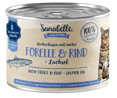 Sanabelle Sanabelle Nassfutter mit Forelle & Rind für Katze – 195g