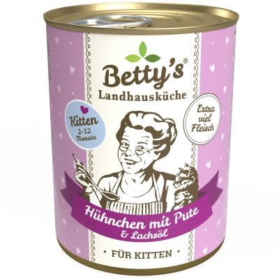 Thumbnail 1: Betty's Landhausküche Kittenfutter Hühnchen mit Pute 12x 400g