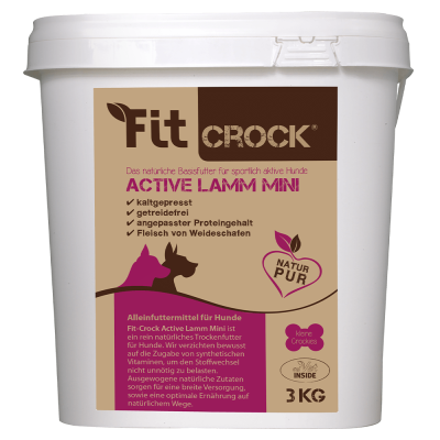 Thumbnail 1: Fit-CROCK® Active Lamm Mini 3 kg – für kleine bis mittelgroße Hunde mit hohem Energiebedarf