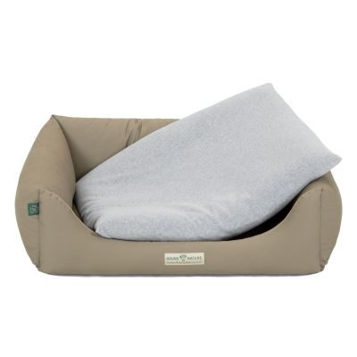 Thumbnail 3: HOUND&NATURE Hundebett ZÜRICH M hellgrau + wasserfestem Fleece-Matratzenüberzug