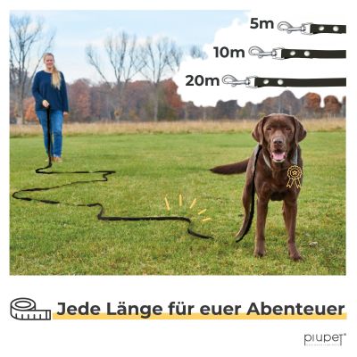Thumbnail 4: PIUPET Schleppleine für Hunde I Wasserabweisend I Hundeleine I Leine Hund I Hunde Schleppleine I Hundezubehör I Schwarz I 10 m