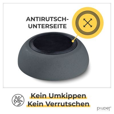 Thumbnail 3: PIUPET Futternapf und Wassernapf für Hunde I Spülmaschinenfest I für große Hunde I 21,5 cm Durchmesser I 2er Set I 1,6 L I Grau