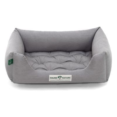 HOUND&NATURE Hundebett ZERMATT S hellgrau + wasserfestem Fleece-Matratzenüberzug