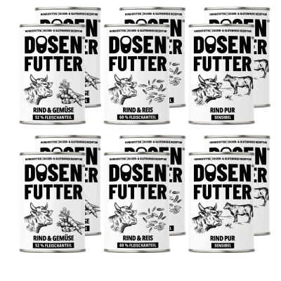 Thumbnail 3: SCHNAUZE & CO. Rind-Testbox XL Dosenfutter® 12x800g