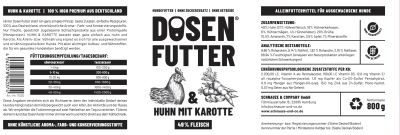 Schnauze & Co. Dosenfutter® HUHN MIT KAROTTE 6x800g
