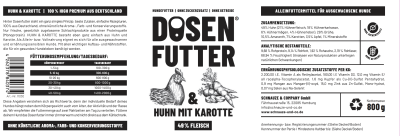 Schnauze & Co. Dosenfutter® HUHN MIT KAROTTE 6x800g