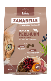 Sanabelle Sanabelle Indoor Perlhuhn – Trockenfutter Wohnungskatzen – 400g