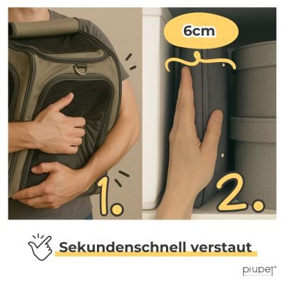 Thumbnail 5: PIUPET Transportbox I Ideal für Katzen & kleine Hunde I Stabile Transporttasche mit großem Blickfeld I Transportbox mit herausnehmbarer Matte