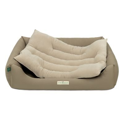Thumbnail 2: HOUND&NATURE SET: Hundebett LUZERN XL taupe + wasserfestem kuscheligen Fleece-Matratzenüberzug