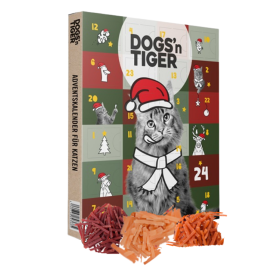 Dogs'n Tiger Adventskalender 2024, Weihnachtsgeschenk, Katzen Snacks, Gefriergetrocknete Snacks, Enten, Huhn & Lachs, Weihnachtskalender