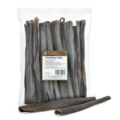Kaureks Natur Hundeleckerlies Hirschhaut 800g- hypoallergener Hunde-Kauartikel - Hunde-Snack - Kausnack - Leckerli