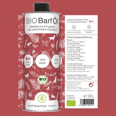Thumbnail 5: Wolfsbacher Natur Bio Barf-Öl 1 Liter