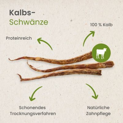 Thumbnail 4: kauartikel.com Kalbs-Schwänze - Hunde-Kauartikel - Hunde-Snack - Kausnack - Kälber-Leckerli (Rind)