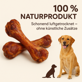 123… Hund dabei! Luftgetrocknete Schinkenknochen für Hunde - 4 Stück - Natürlicher Kausnack, Langanhaltende Beschäftigung, Reich an Protein & Mineralstoffen