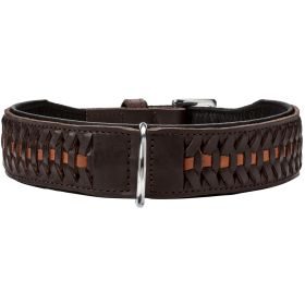 HUNTER Halsband Solid Education Exclusive M-L (60), dunkelbraun/schwarz