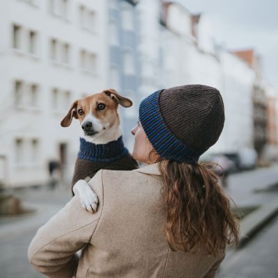 Thumbnail 1: HUNTER Hundepullover Odense 30 mit Mütze (Set), braun/blau