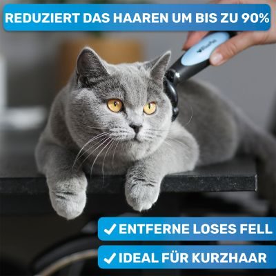 Thumbnail 7: BluePet Kurzhaar Unterfellbürste 2.0 - Deshedder, Unterwollbürste für Hunde & Katzen im Fellwechsel - Entfernen von Unterwolle, Filz & Knoten - Unterwollkamm