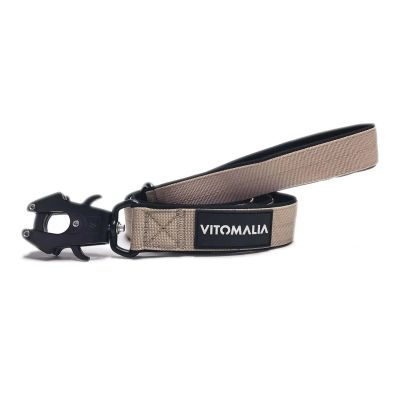 Thumbnail 1: Vitomalia Taktische Führleine mit Froschkarabiner aus Hartaluminium Beige