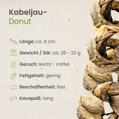 Thumbnail 4: kauartikel.com Kabeljau-Donut - Hunde-Kauartikel - Hunde-Snack - Kausnack - Fisch-Leckerli