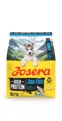Josera Junior High Protein Sea Fish, proteinreiches Welpenfutter für aktive Junghunde, 5x900g