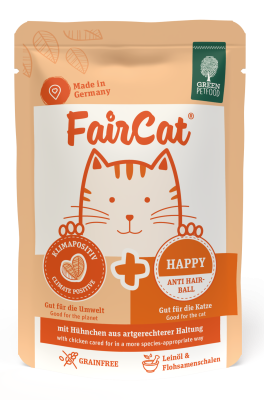 Green Petfood FairCat Happy, getreidefreies Nassfutter für ausgewachsene Katzen, 8x85g
