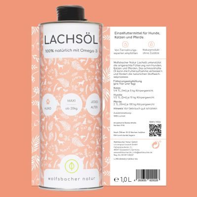 Thumbnail 22: Wolfsbacher Natur Natürliches Lachsöl für Hunde & Katzen 250ml