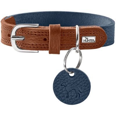 HUNTER Halsband Karlby M (55), dunkelblau/cognac