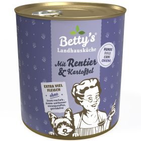 Betty's Landhausküche Hundenassfutter mit Rentier & Kartoffel 6x 800g