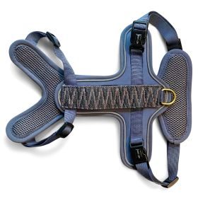 Hey Lana Premium Hundegeschirr Gepolstert - mit Reflektoren und Haltegriff  XS /  Blau/Grau XS / Blau / Grau