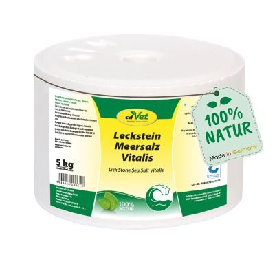 cdVet Leckstein Meersalz Vitalis 5 kg – Natürliche Salzquelle für Pferde, Rinder, Schafe & Ziegen