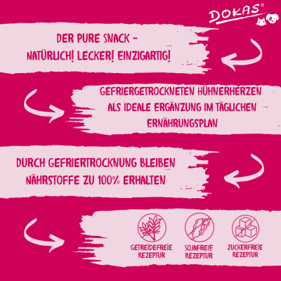 Thumbnail 3: Dokas Hühnerherzen für Hunde gefriergetrocknet 8x 22g Multipack