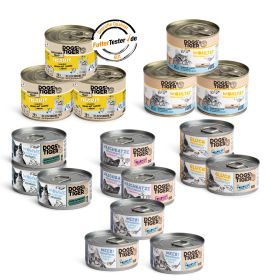 Dogs'n Tiger Adult Katzenfutter, Nassfutter, Getreidefrei, Mixpaket Lecker Meer! Thunfisch, Lachs, Muscheln, Shrimps & Huhn, 18 tlg.- Set