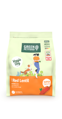 Green Petfood with Red Lentil, vegetarisches Hundefutter mit roter Linse für ausgewachsene Hunde, 5x900g