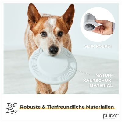 Thumbnail 1: PIUPET Frisbee Hund I Gelb & Grau I 22cm Durchmesser I Farben gut erkennbar für Hunde I 2er-Set Frisbees I Hundefrisbee-Set