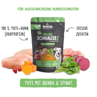 Thumbnail 2: bosch Tiernahrung Freshe Schnauze Pute mit Quinoa & Spinat 12er Pack