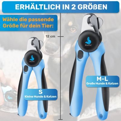 Thumbnail 2: BluePet Krallenschere mit Schutzplatte für kleine & große Hunde & Katzen I Einsteigerfreundlich I Krallenzange auch für Anfänger