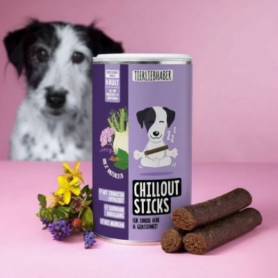 Tierliebhaber Chillout Sticks für Hunde - Natürliche Beruhigungshilfe. Bei Unruhe, Nervosität & Angst