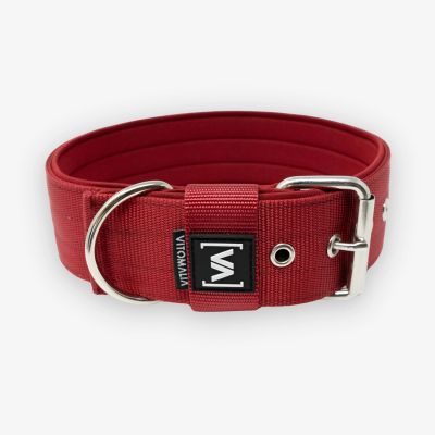 Vitomalia VitomaliaKlassisches Hundehalsband mit abstehender Innenfütterung - Bordeaux
