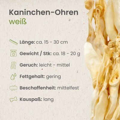 Thumbnail 3: kauartikel.com Kaninchen-Ohren, weiß - Hunde-Kauartikel - Hunde-Snack - Hypoallergen-Kausnack - Hasen-Leckerli